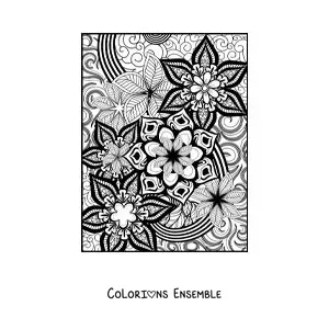 Image à colorier d'un mandala floral dans le style Zentangle