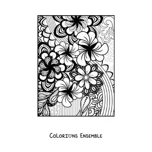 Image à colorier d'un mandala floral dans le style Zentangle