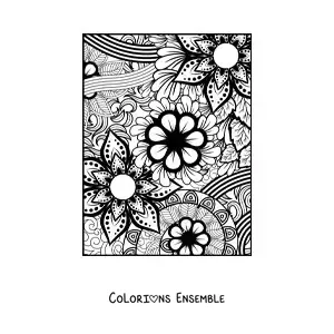 Image à colorier d'un mandala floral dans le style Zentangle