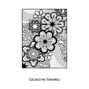 Image à colorier d'un mandala floral dans le style Zentangle