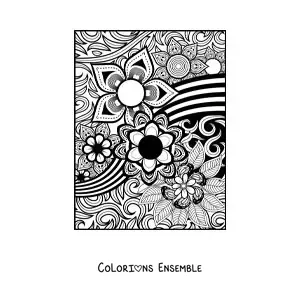 Image à colorier d'un mandala floral dans le style Zentangle