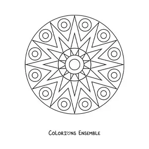 Mandala facile avec des figures géométriques à colorier