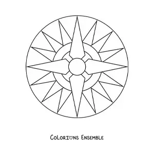 Mandala facile avec des figures géométriques à colorier