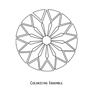 Mandala facile avec des figures géométriques à colorier