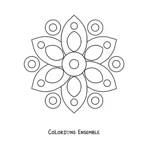 Mandala facile avec des figures géométriques à colorier