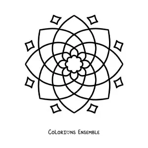 Image à colorier d’un mandala facile pour les enfants