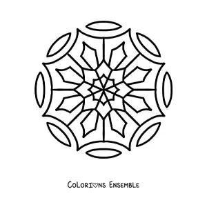 Image à colorier d’un mandala facile pour les enfants