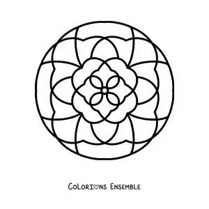 Image à colorier d’un mandala facile pour les enfants