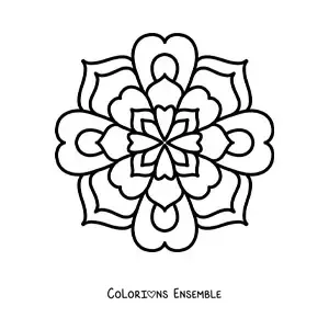 Image à colorier d’un mandala facile pour les enfants