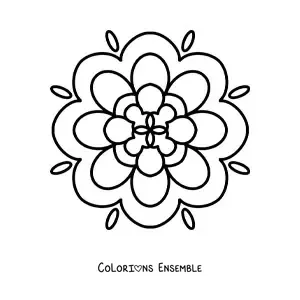 Image à colorier d’un mandala facile pour les enfants