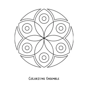Image à colorier d’un mandala fleuri tout simple