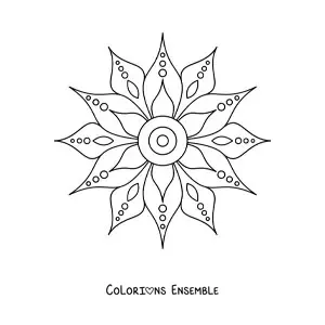 Image à colorier d’un mandala fleuri tout simple