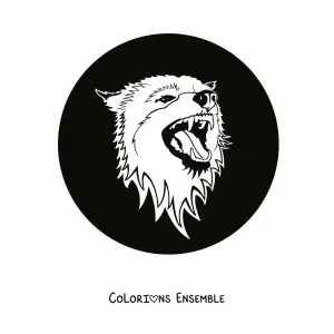 Image à colorier d’une tête de loup féroce dans un cercle