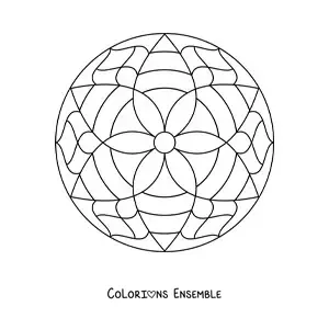 Image à colorier d’un mandala fleuri tout simple