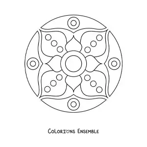 Image à colorier d’un mandala facile