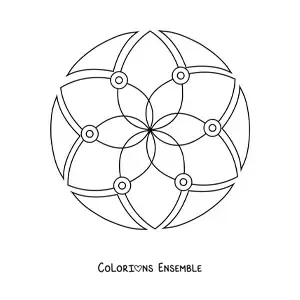 Image à colorier d’un mandala facile
