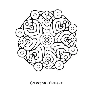 Image à colorier d’un mandala géométrique pour les enfants