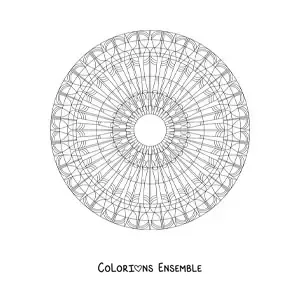 Image à colorier d’un mandala composé de figures géométriques