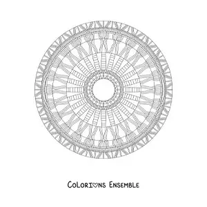 Image à colorier d’un mandala composé de figures géométriques