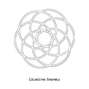 Image à colorier d’un mandala formé de cercles