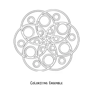 Image à colorier d’un mandala formé de cercles