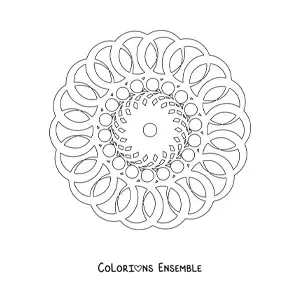 Image à colorier d’un mandala formé de cercles