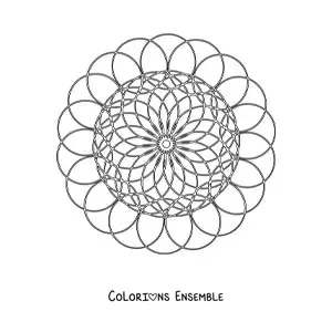 Image à colorier d’un mandala formé de cercles