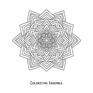 Image à colorier d’un mandala formé de triangles