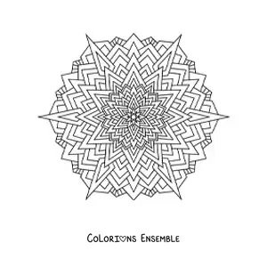 Image à colorier d’un mandala formé de triangles