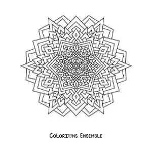 Image à colorier d’un mandala formé de triangles