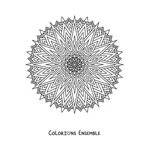 Image à colorier d’un mandala difficile formé de triangles