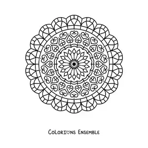 Image à colorier d’un mandala abstrait facile