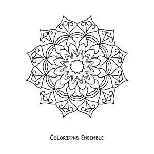 Image à colorier d’un mandala abstrait facile