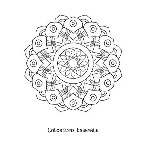 Image à colorier d’un mandala abstrait facile
