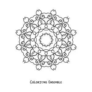 Image à colorier d’un mandala abstrait facile