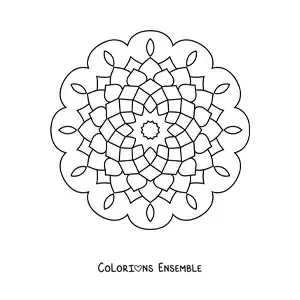 Image à colorier d’un mandala abstrait facile