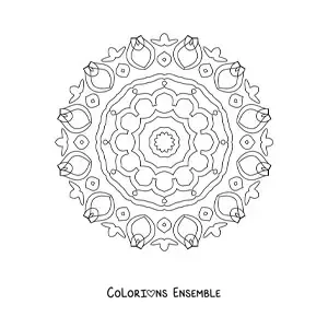 Image à colorier d’un mandala abstrait tout simple
