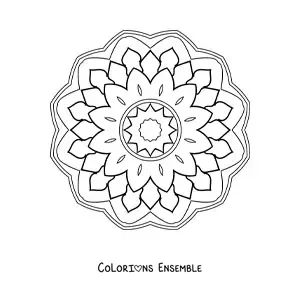 Image à colorier d’un mandala abstrait tout simple