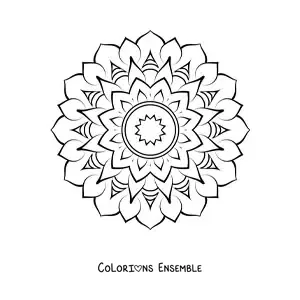 Image à colorier d’un mandala abstrait tout simple