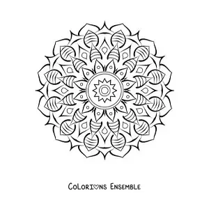 Image à colorier d’un mandala abstrait tout simple