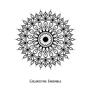 Image à colorier d’un mandala abstrait tout simple