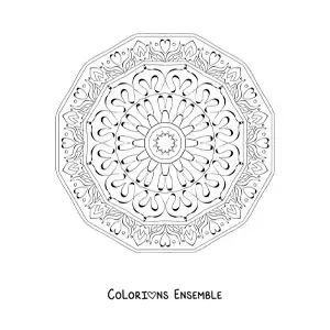 Image à colorier d’un mandala abstrait