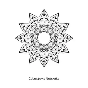 Image à colorier d’un mandala abstrait en forme d’étoile