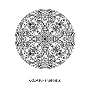 Image à colorier d'un mandala abstrait dans le style Zentangle