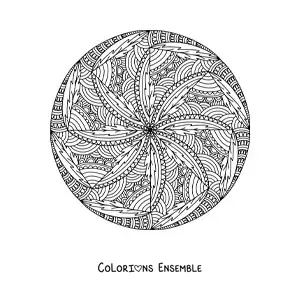 Image à colorier d'un mandala abstrait dans le style Zentangle