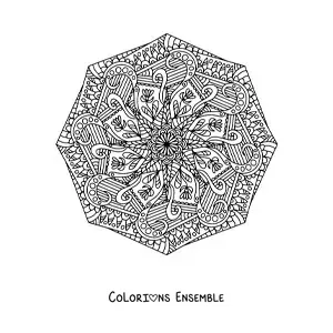 Image à colorier d'un mandala abstrait dans le style Zentangle
