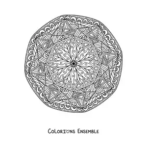 Image à colorier d'un mandala abstrait dans le style Zentangle
