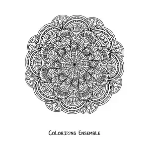 Image à colorier d’un mandala abstrait difficile