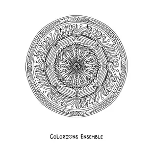Image à colorier d’un mandala abstrait difficile