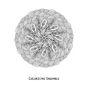 Image à colorier d’un mandala abstrait difficile